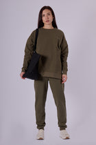 Women sweatpants organic cotton brushed - loose fit