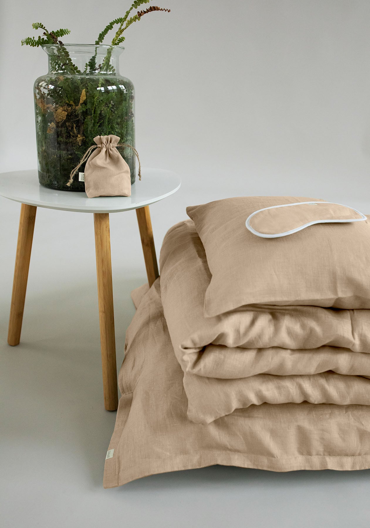 Deco & Home Linen Bedding Beige natural