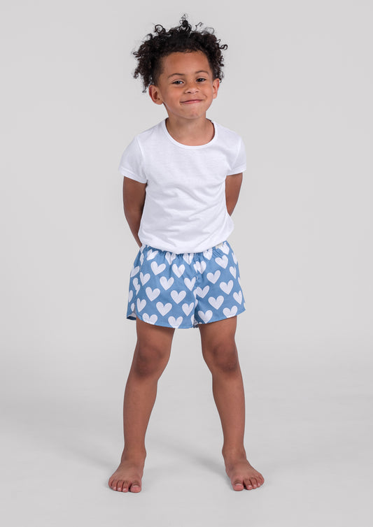 Kids Boxershorts Blue with hearts