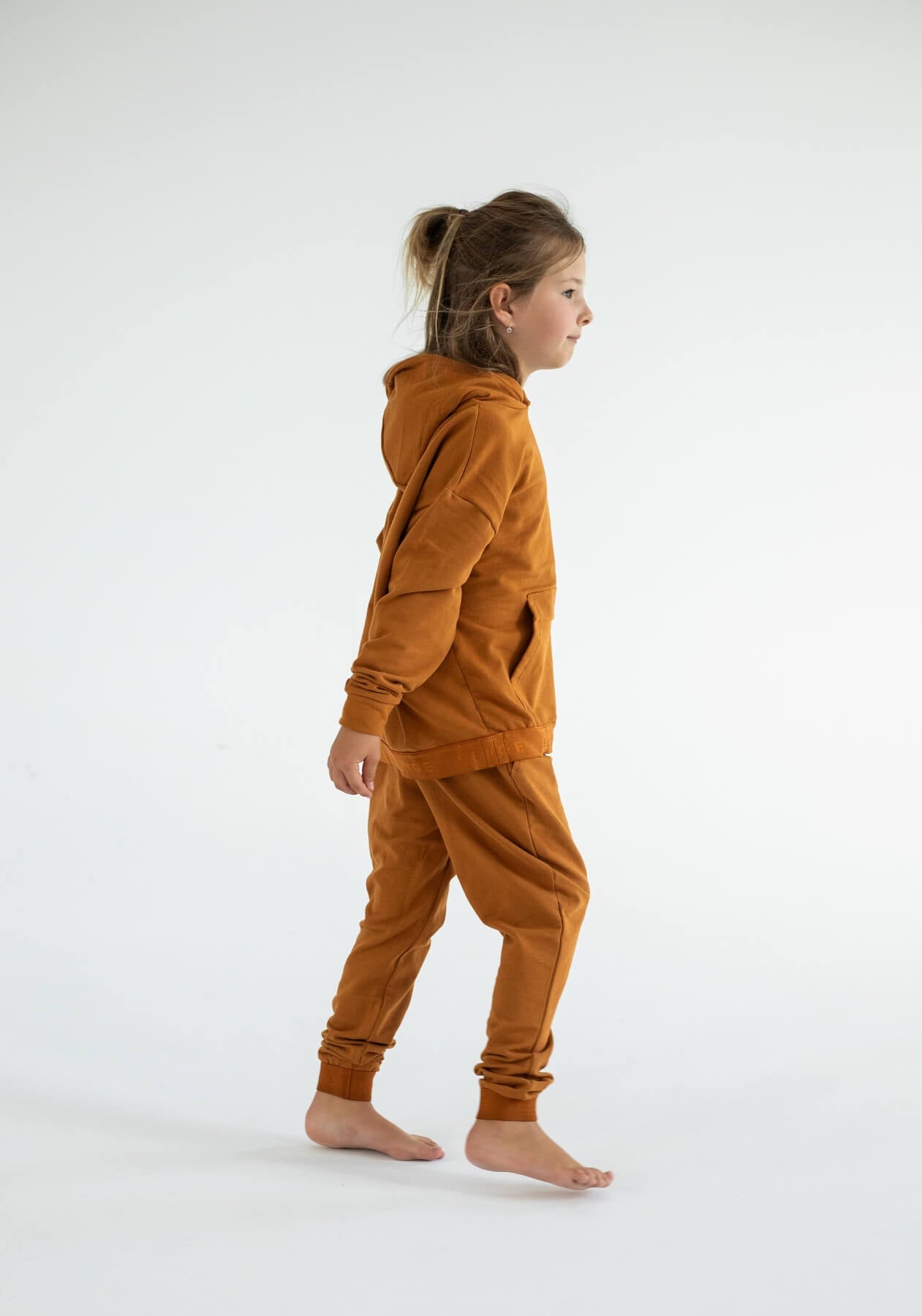 Kids sweatpants organic cotton Burnt ochre