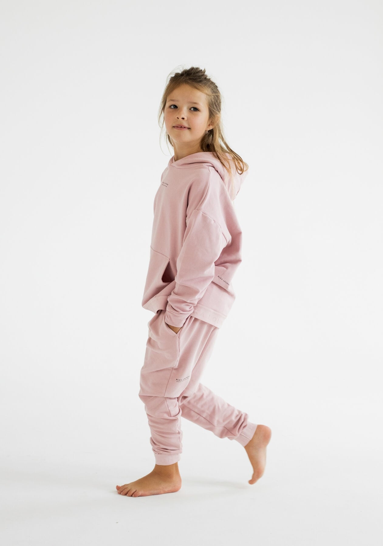 Kids sweatpants organic cotton Bailet slipper-Pink