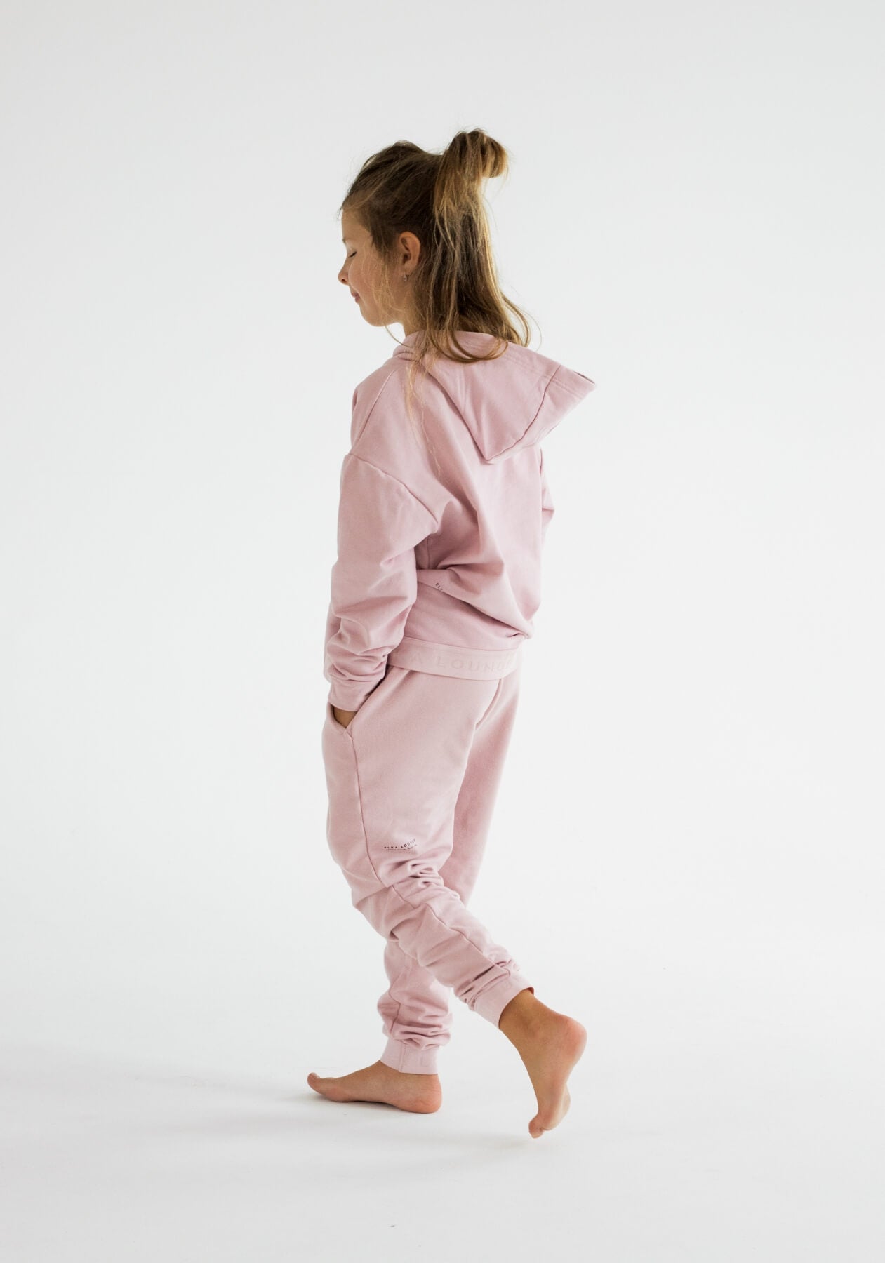 Dětské teplákové kalhoty z biobavlny Bailet slipper-Pink