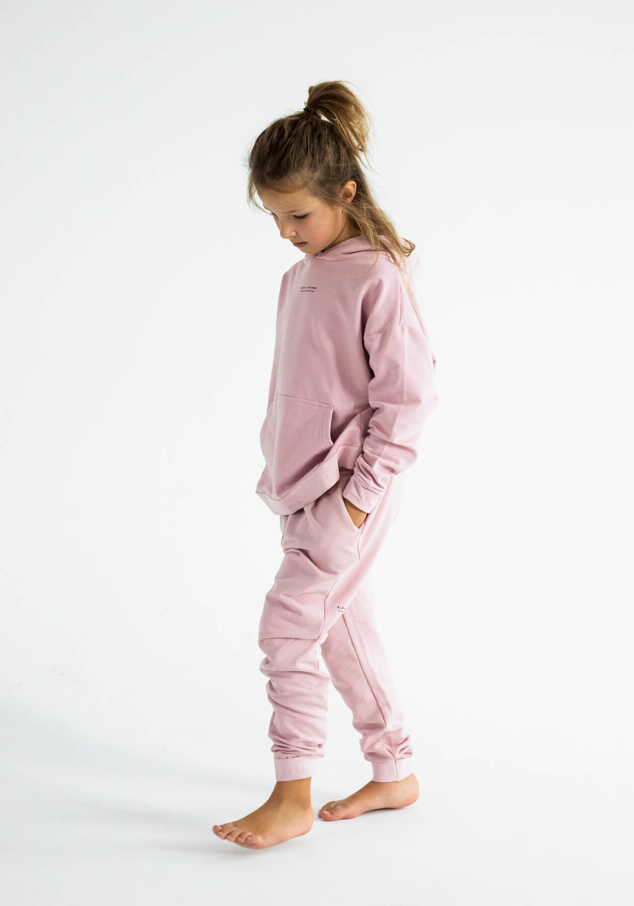 Dětské teplákové kalhoty z biobavlny Bailet slipper-Pink
