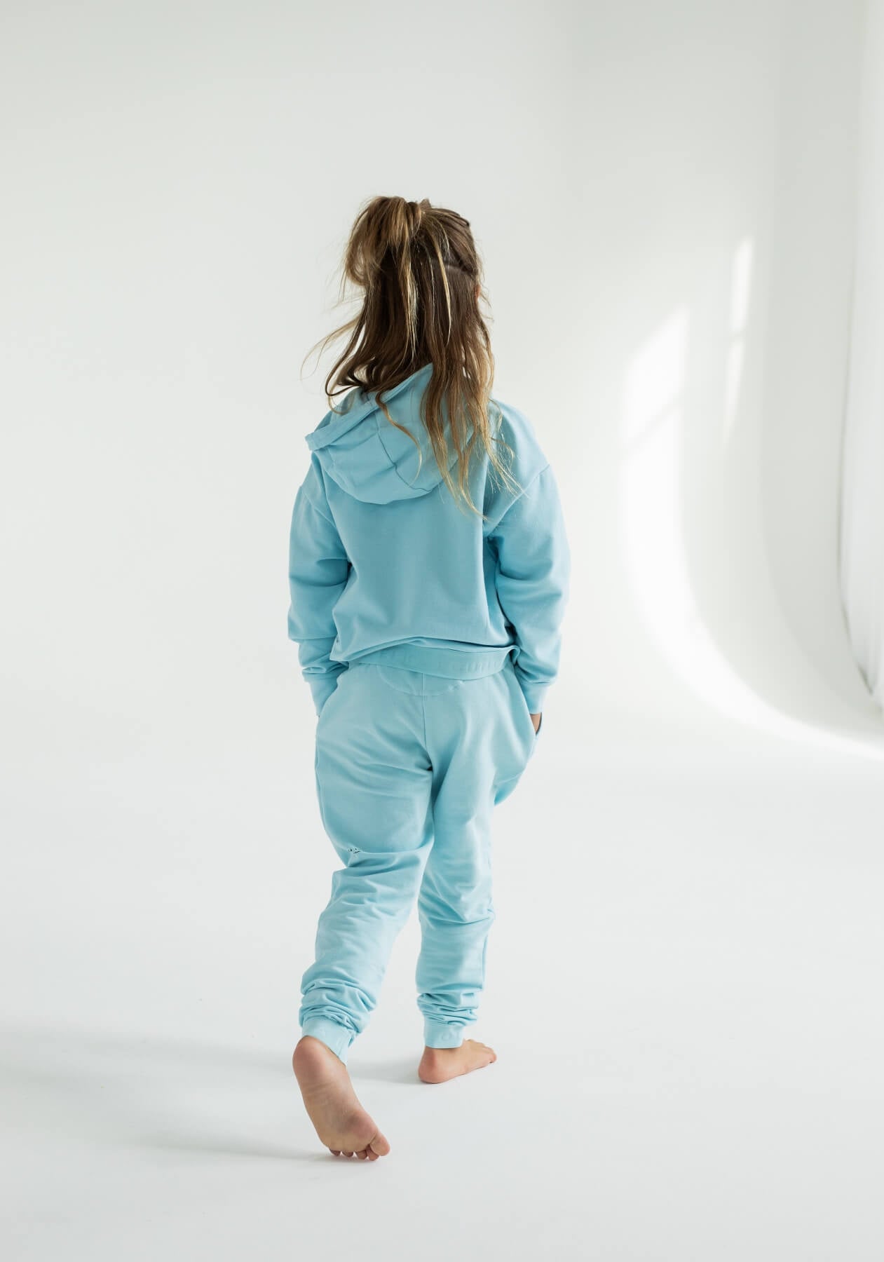 Detské teplákové nohavice z biobavlny Sky blue