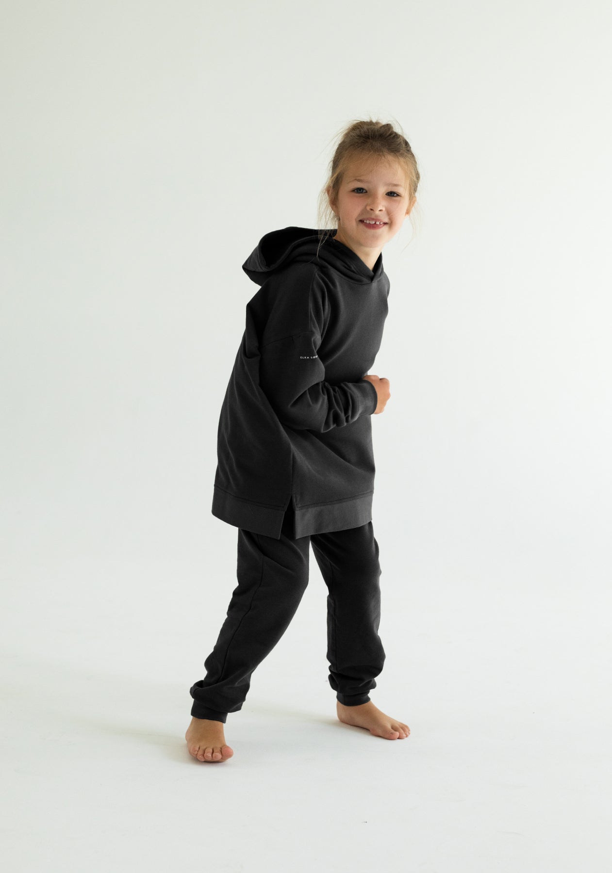 Detské teplákové nohavice z biobavlny Black - Oversized