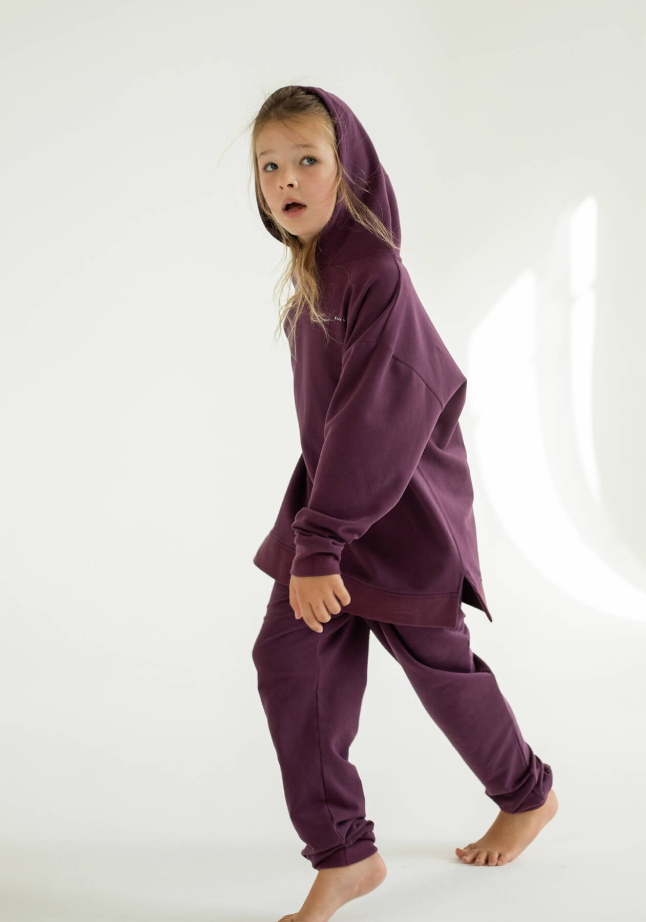Kids spodnie dresowe bawełna organiczna Purple - Oversized