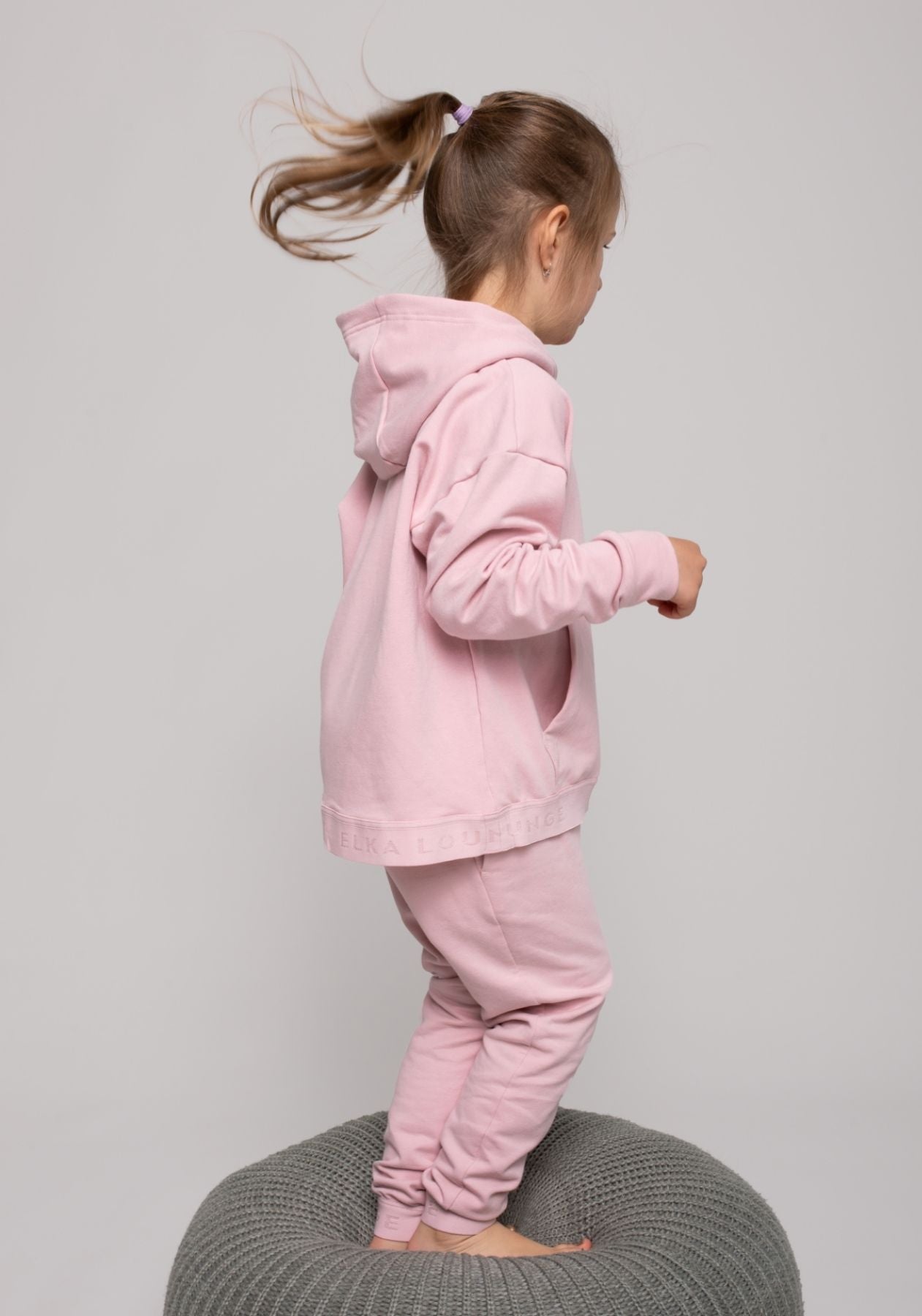 Dětská mikina s kapucí z biobavlny Bailet slipper-Pink - regular