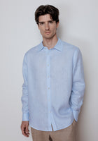 Men's linen shirt with collar - regular fit