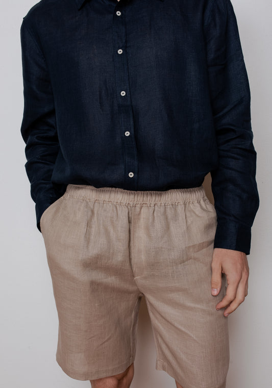 Pánské lněné šortky - loose fit