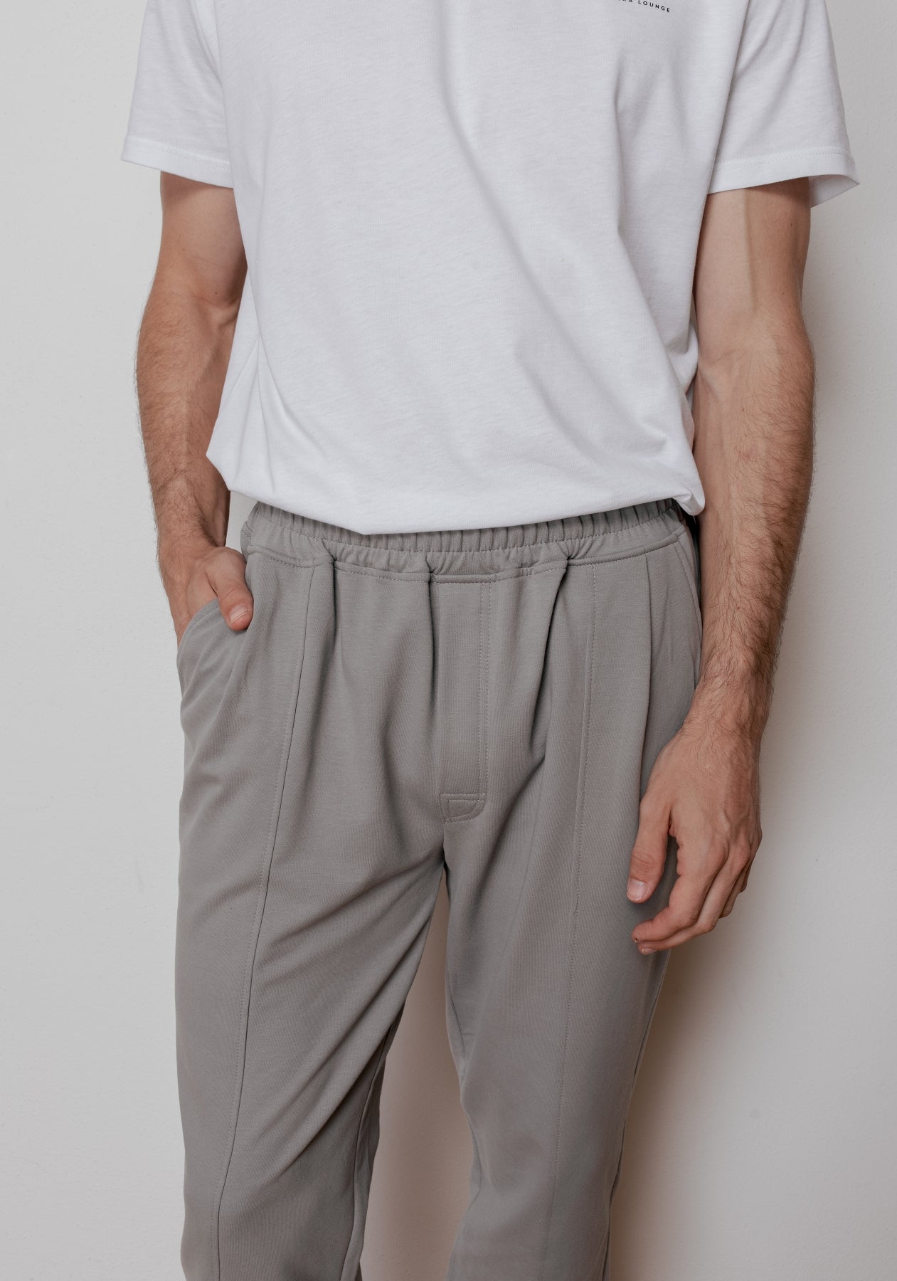 Pánské teplákové kalhoty z biobavlny Gray brushed - loose fit