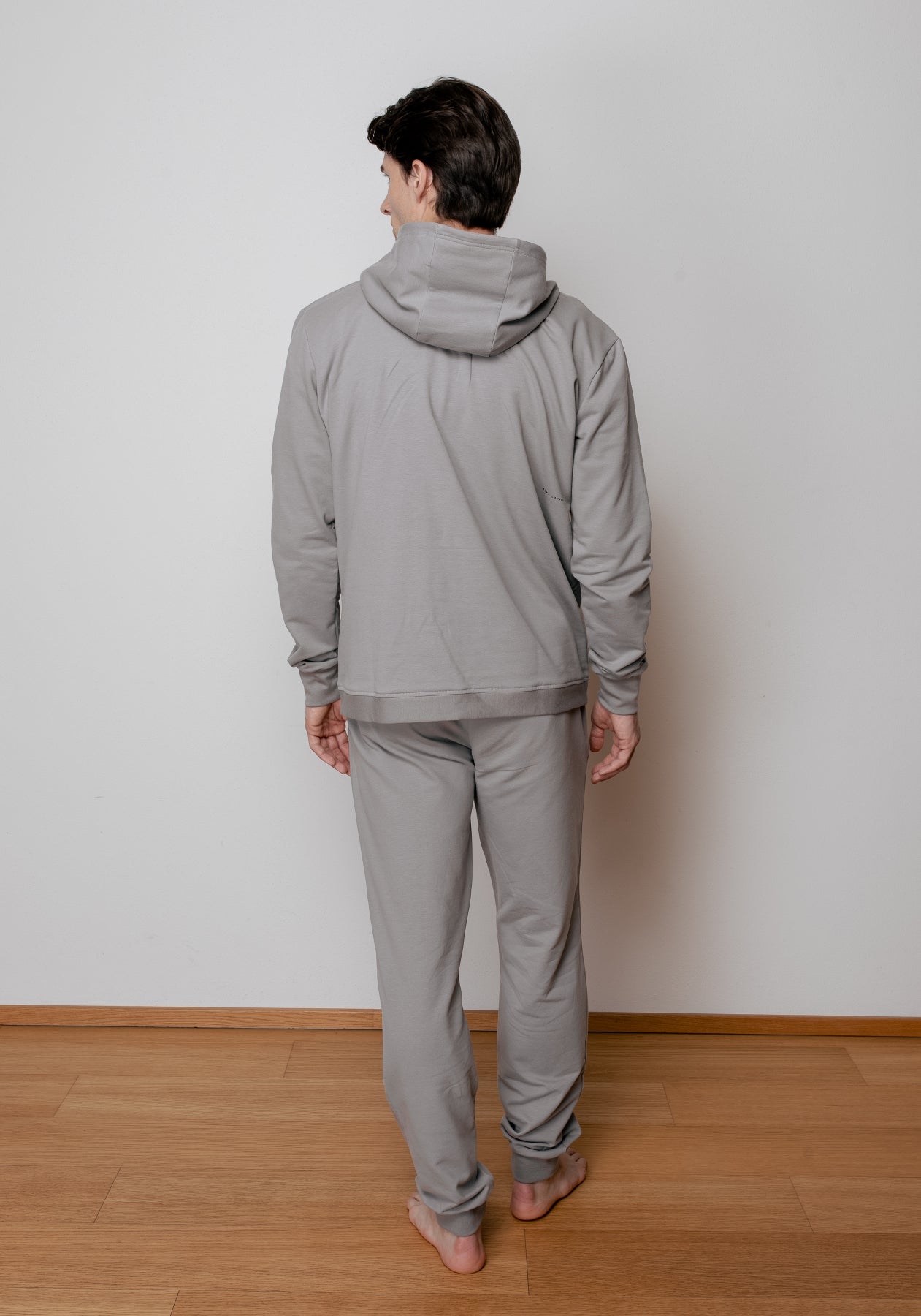 Pánská mikina s kapucí z biobavlny brushed - regular fit