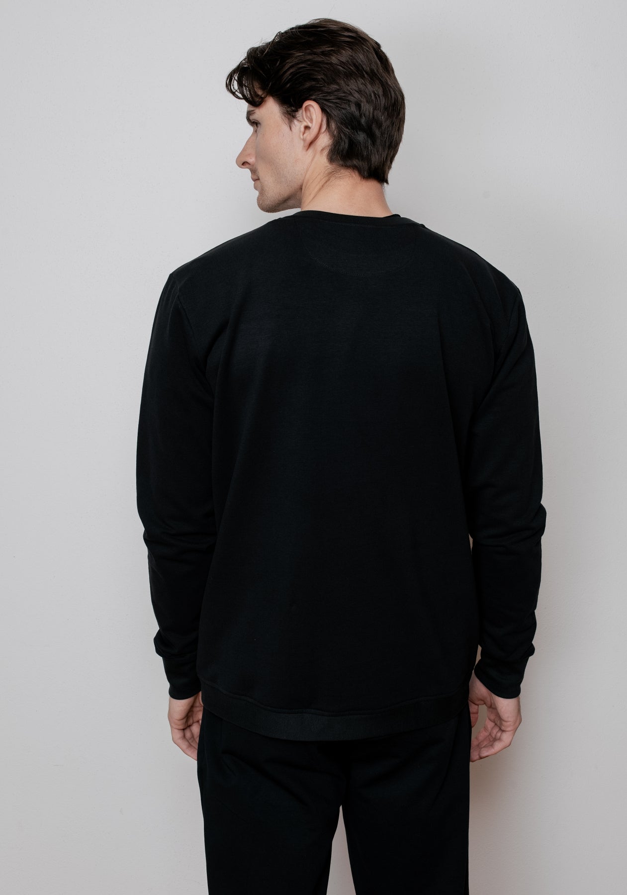 Męska bluza bawełna organiczna Black brushed - regular update