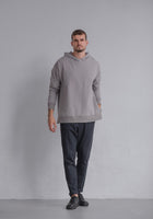 Pánská mikina s kapucí z biobavlny brushed - Oversized