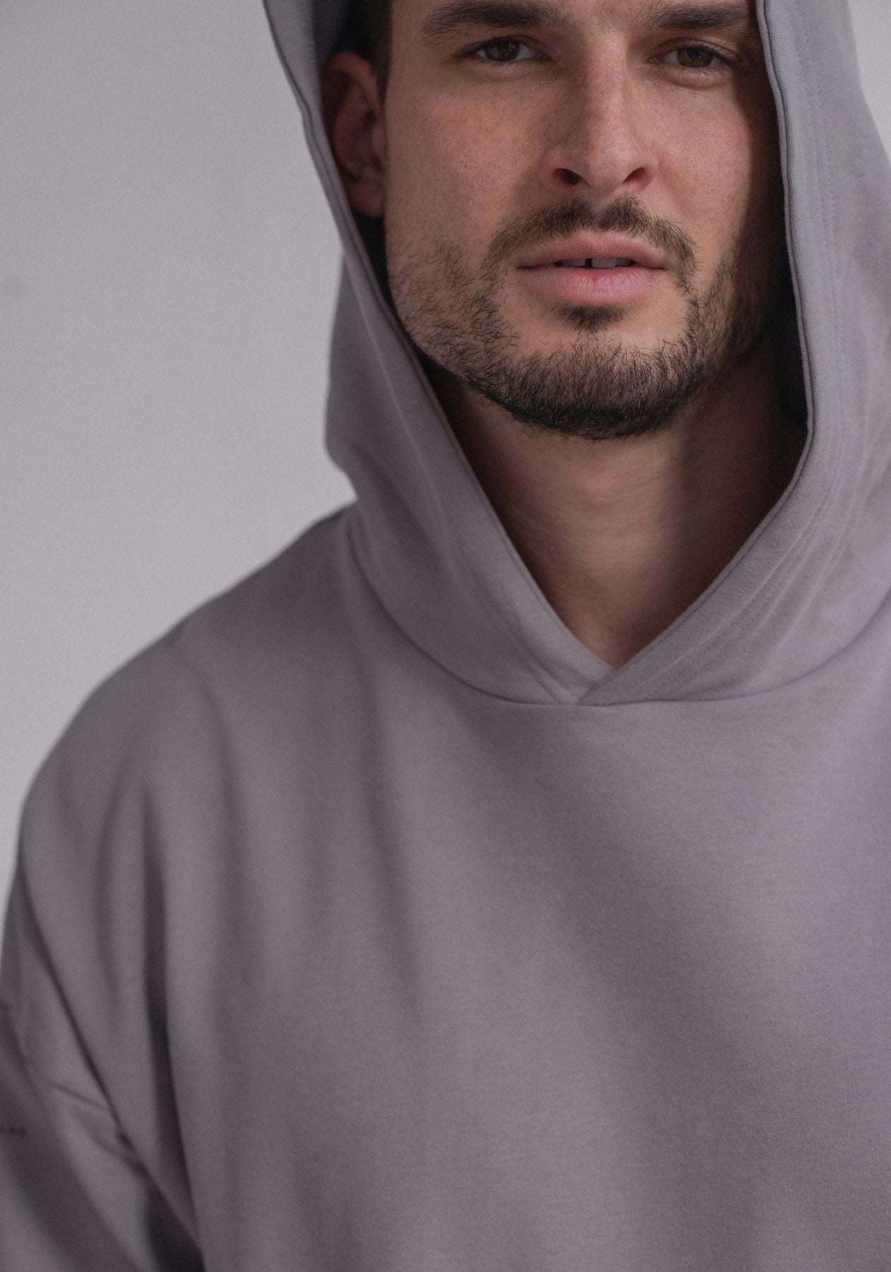 Men sweatshirt organic cotton Light gray - Oversized