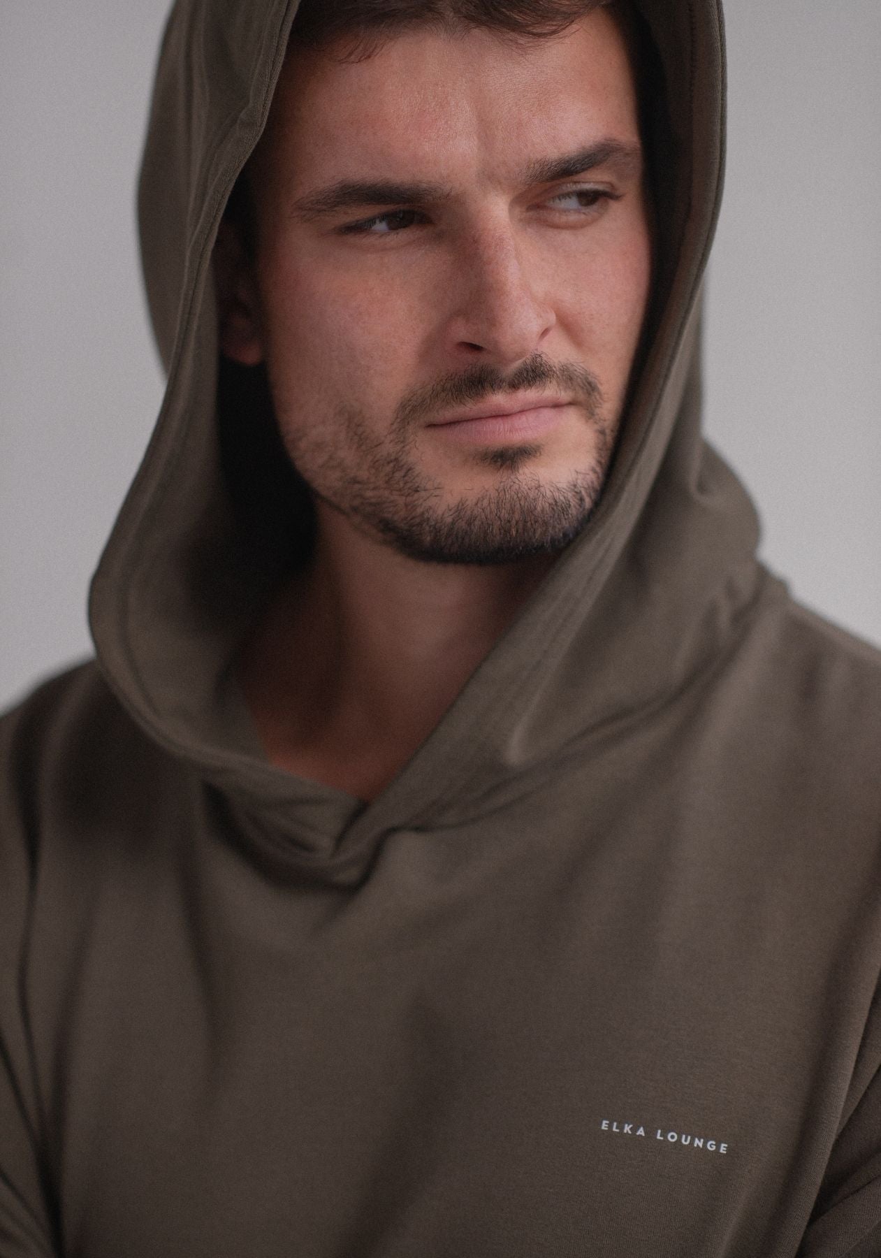 Men sweatshirt organic cotton Moss green - Oversized