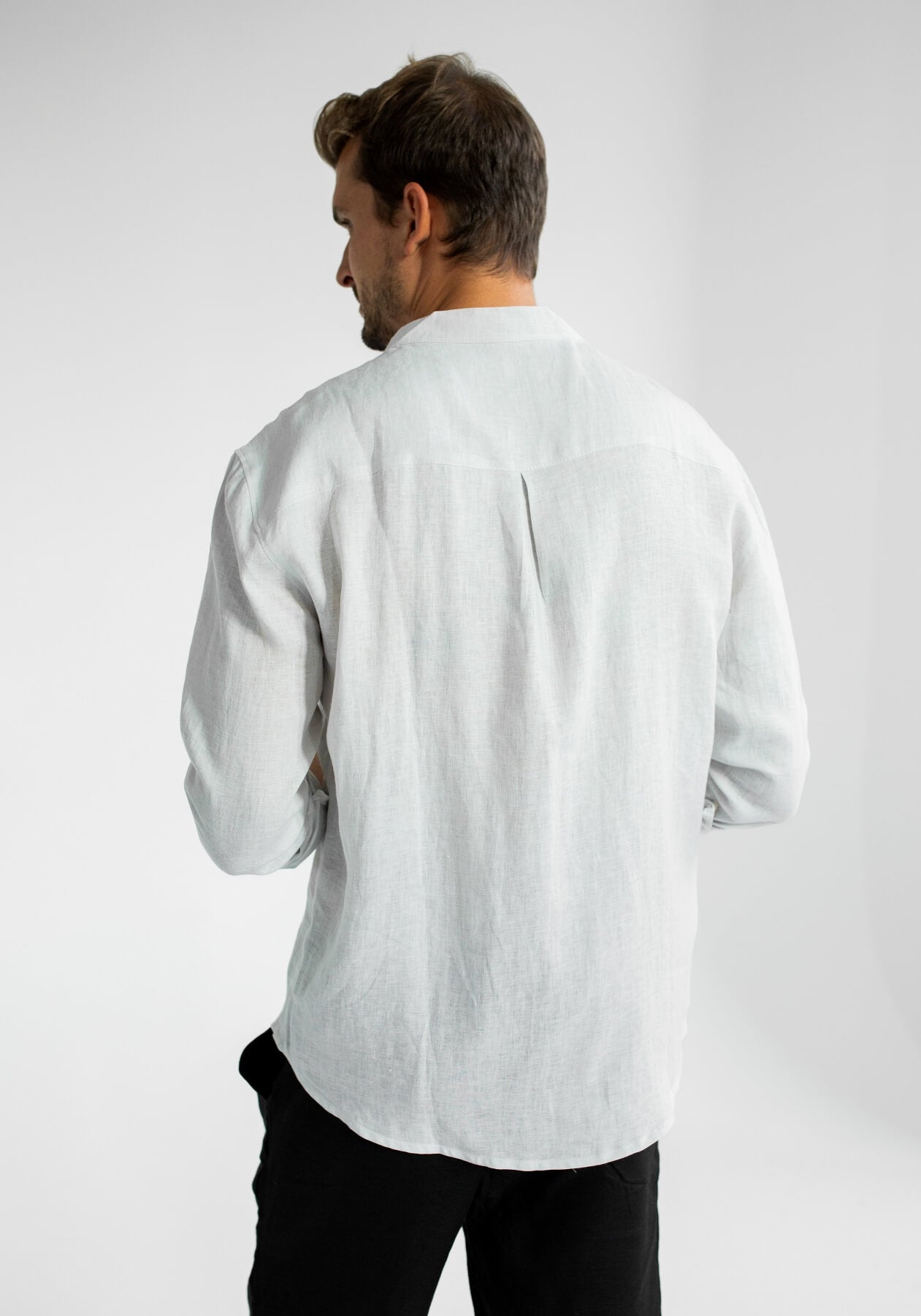 Pánska ľanová košeľa Pearl gray