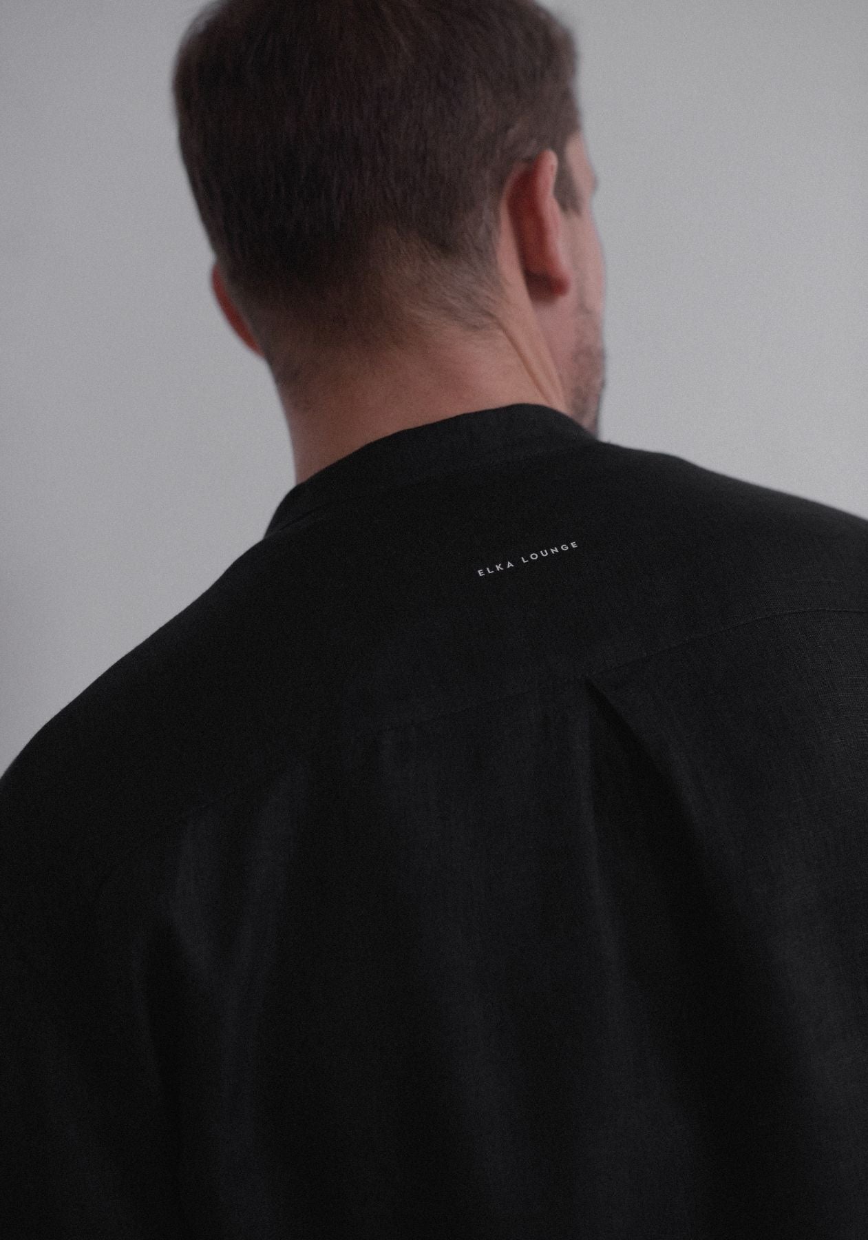 Men linen shirt Black