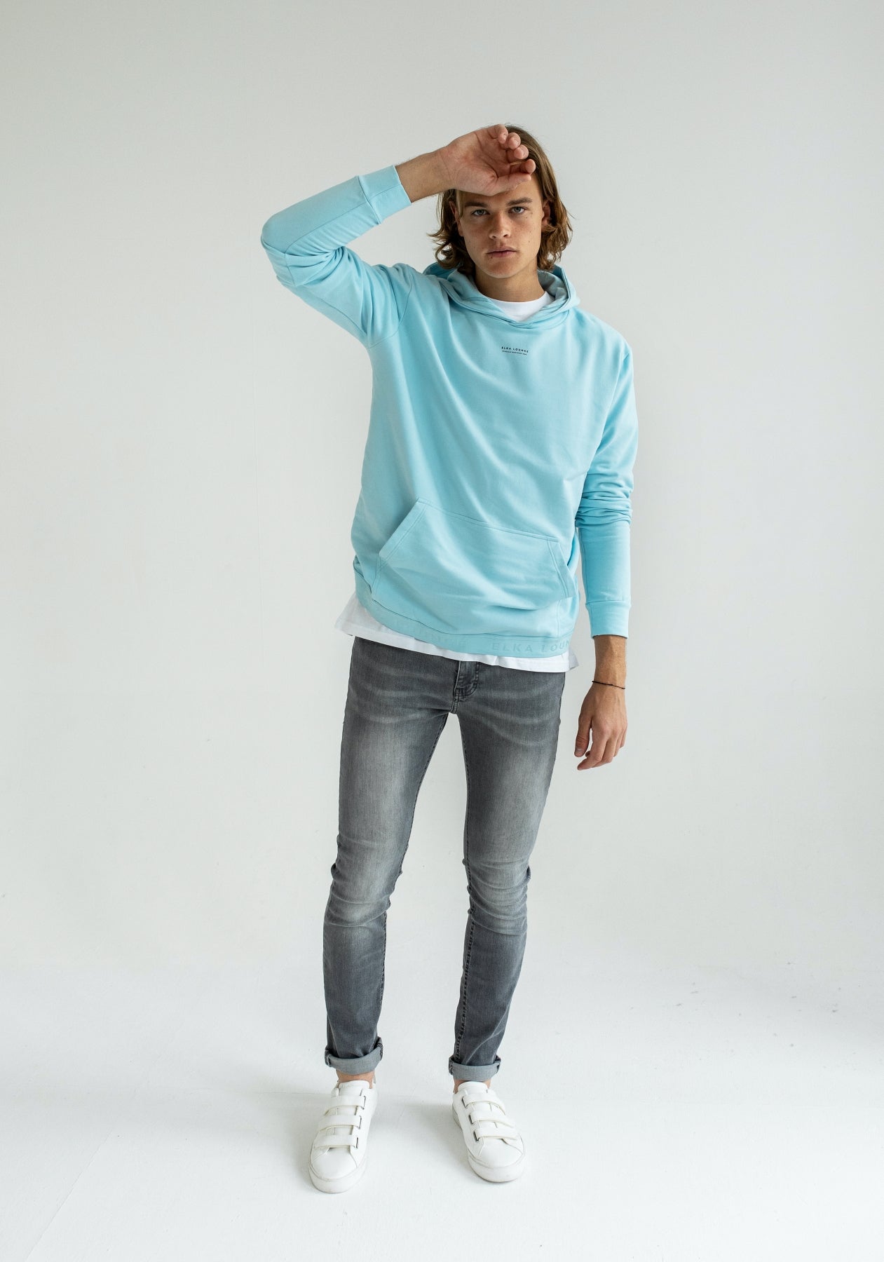 Men sweatshirt organic cotton Sky blue - regular