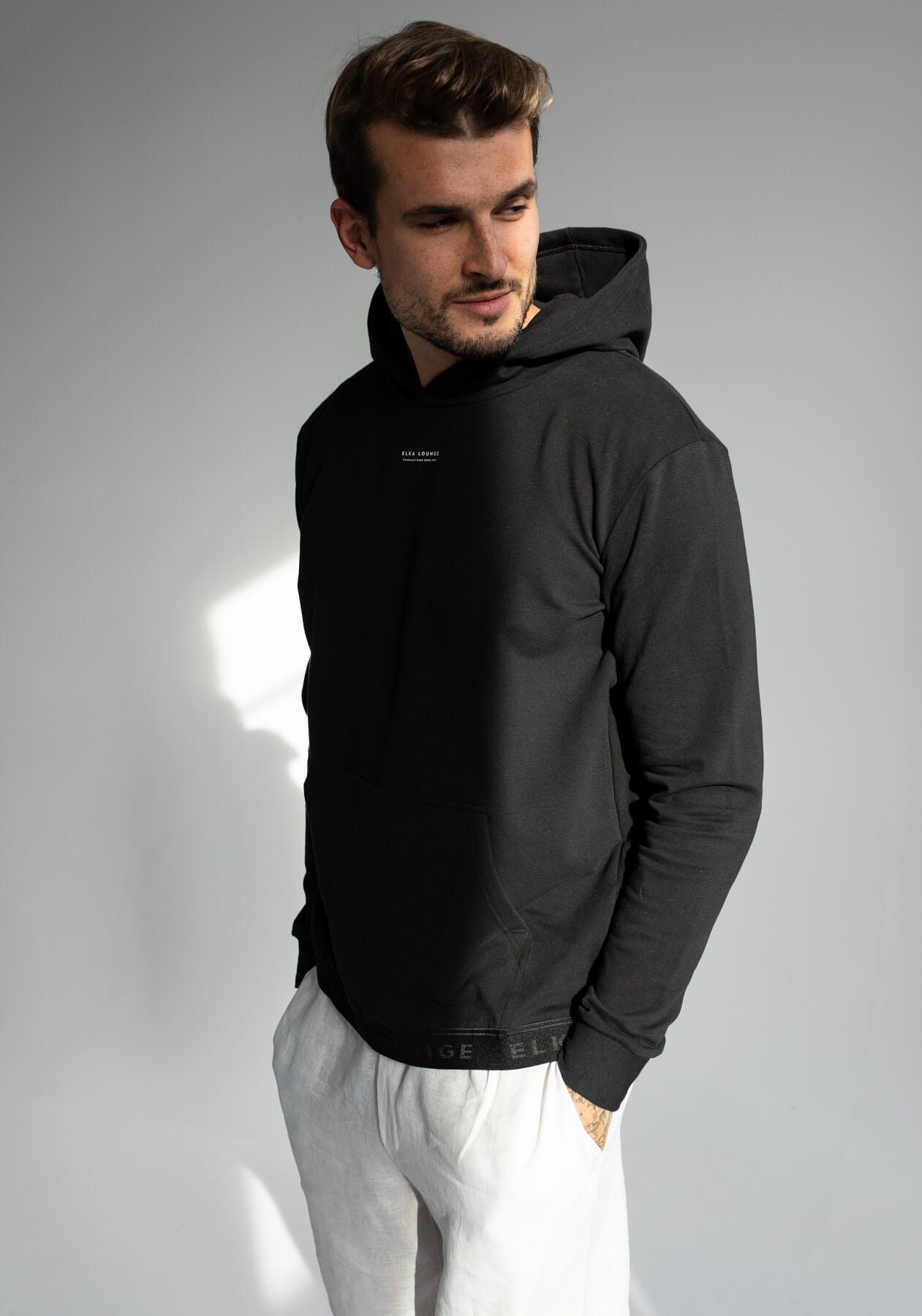 Men sweatshirt organic cotton Black - regular