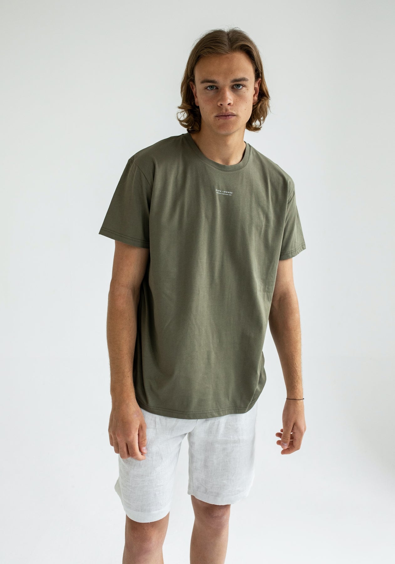 Men t-shirt organic cotton Burnt olive regular