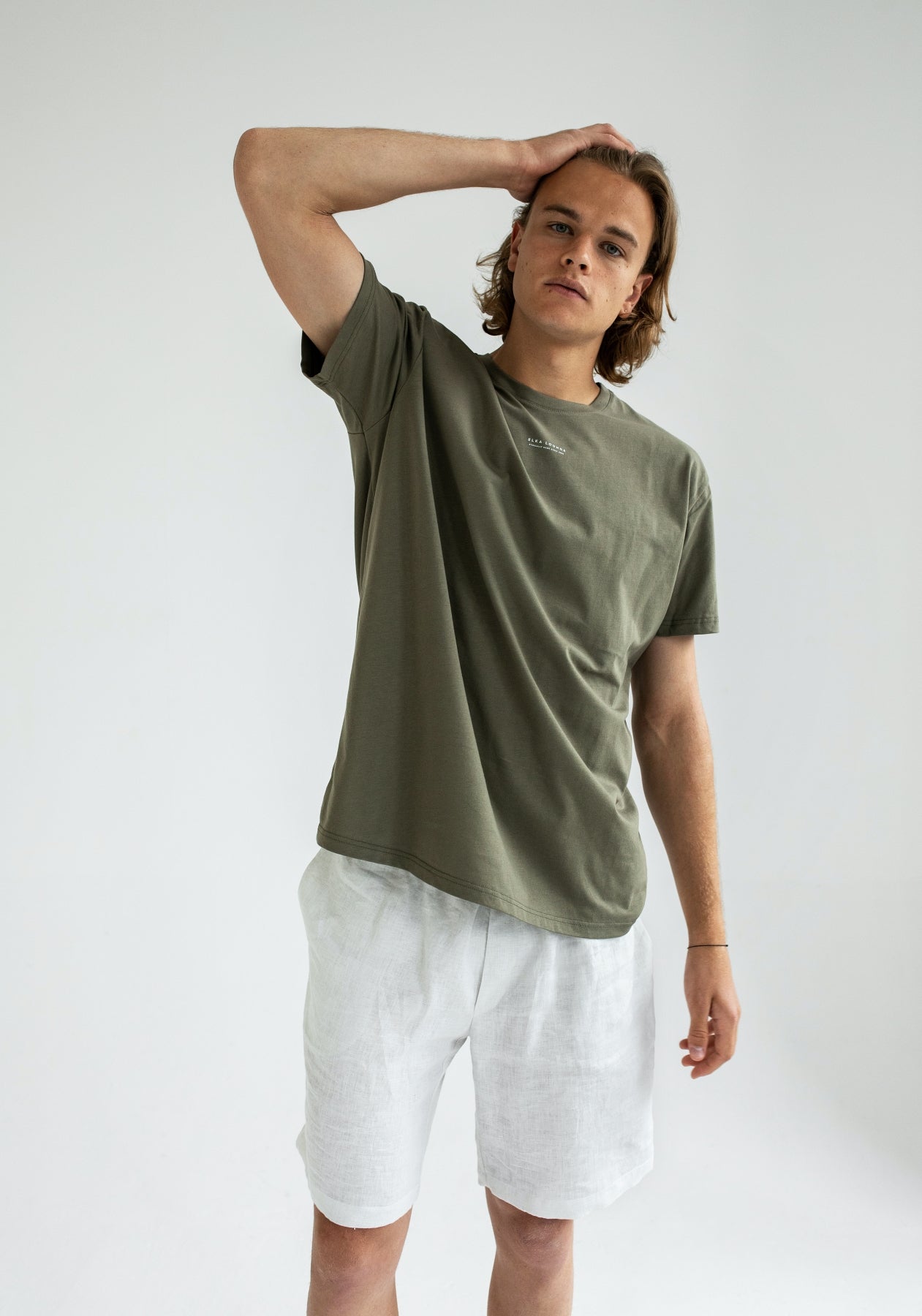 Men t-shirt organic cotton Burnt olive regular