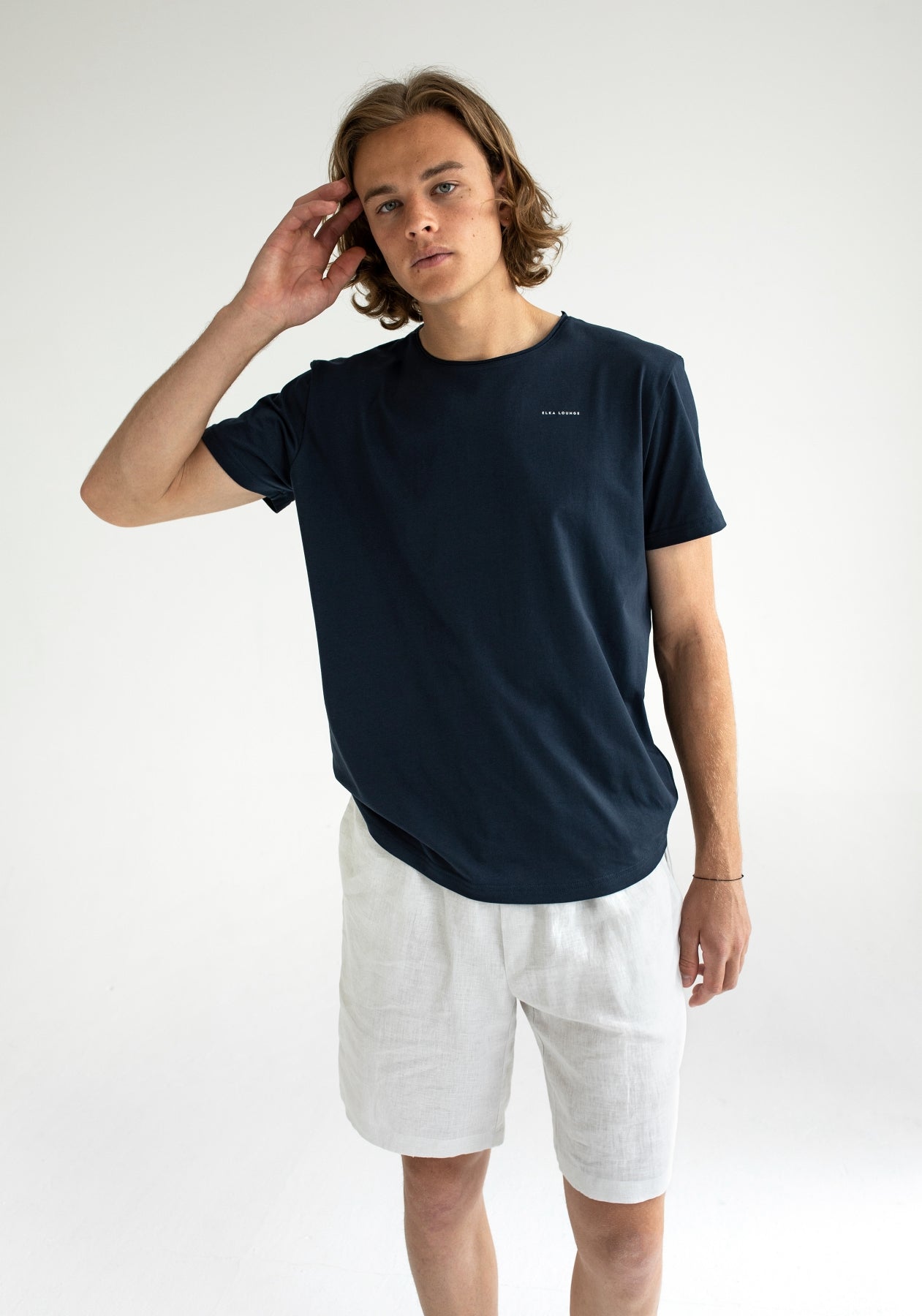Men t-shirt organic cotton Deep blue - slim fit