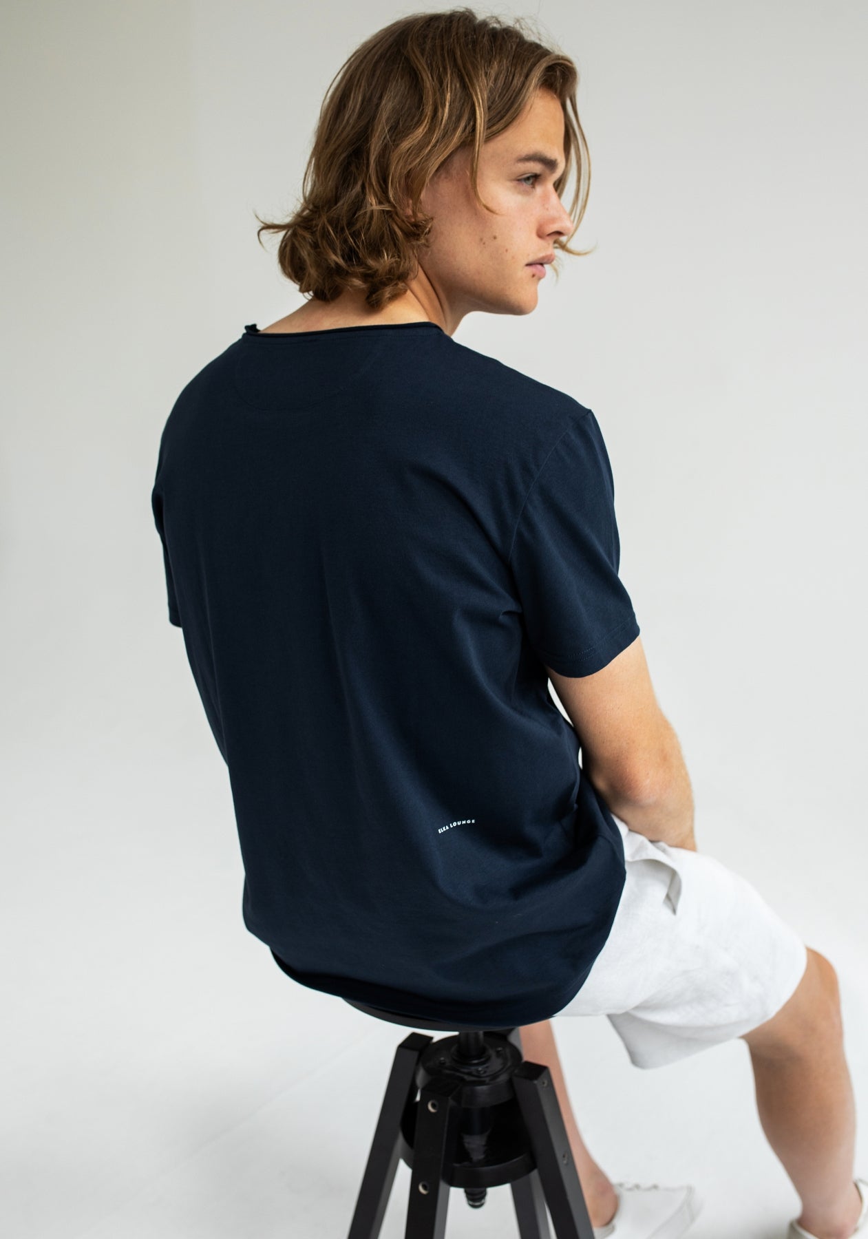 Men t-shirt organic cotton Deep blue - slim fit