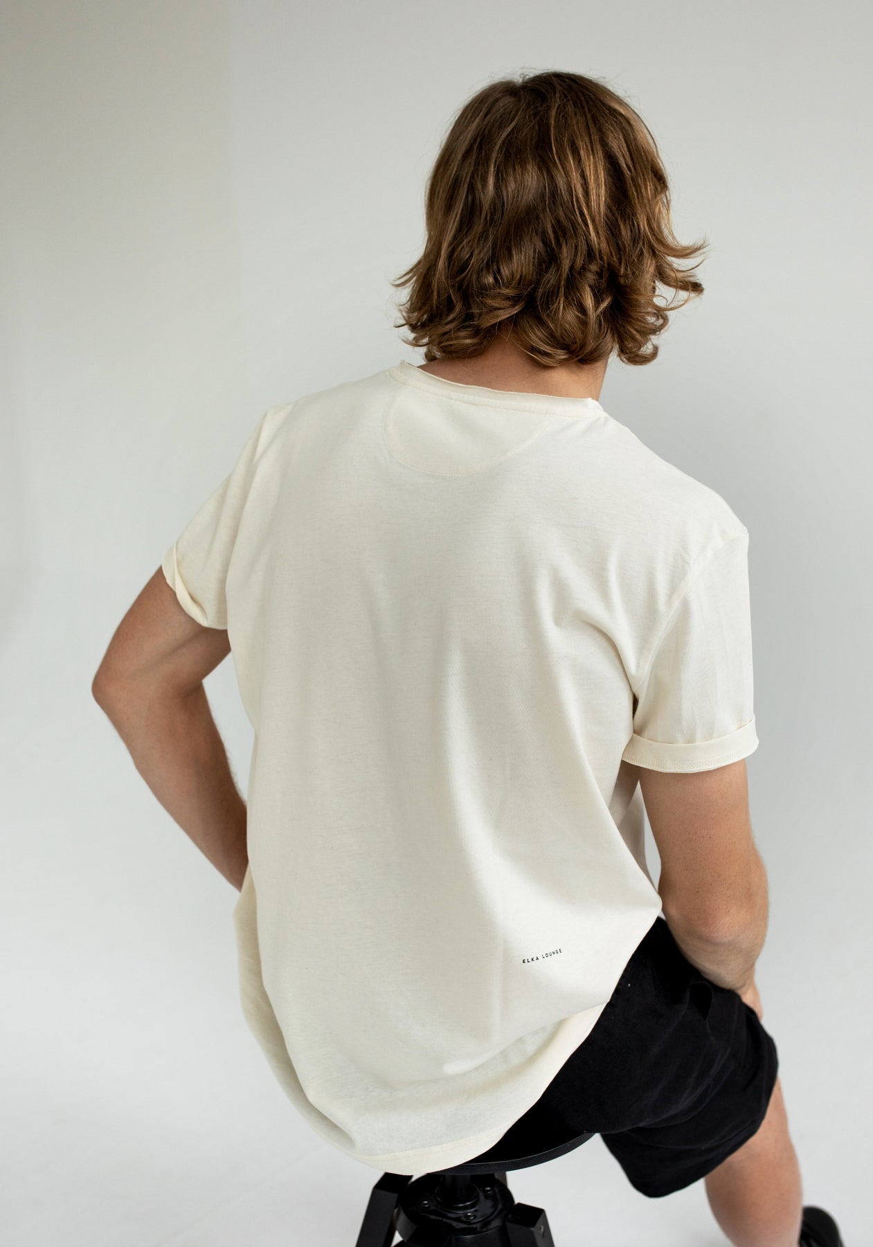 Men t-shirt organic cotton Offwhite natural - slim fit