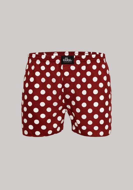 Men's shorts Claret with polka dots