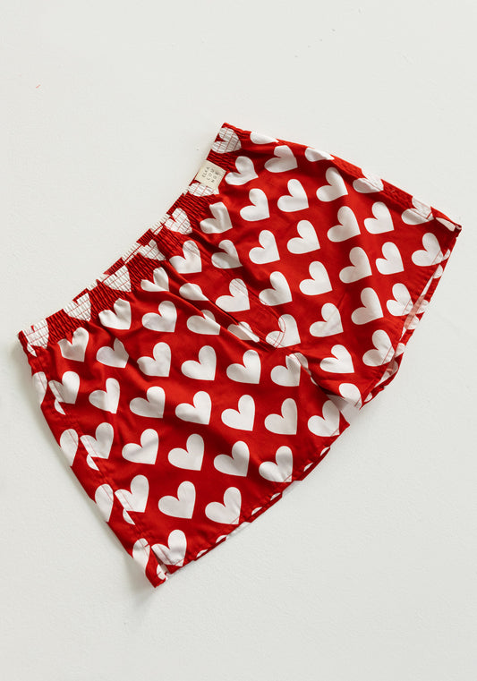 Men's shorts Red with hearts
