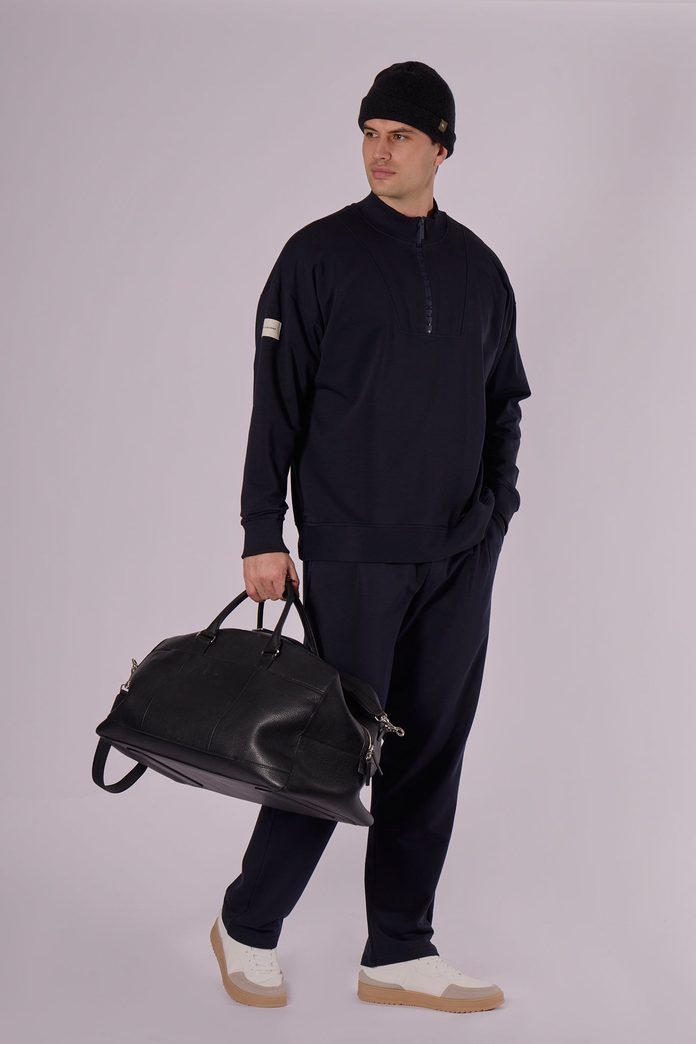 Pánská Mikina zip-up z biobavlny - Loose fit