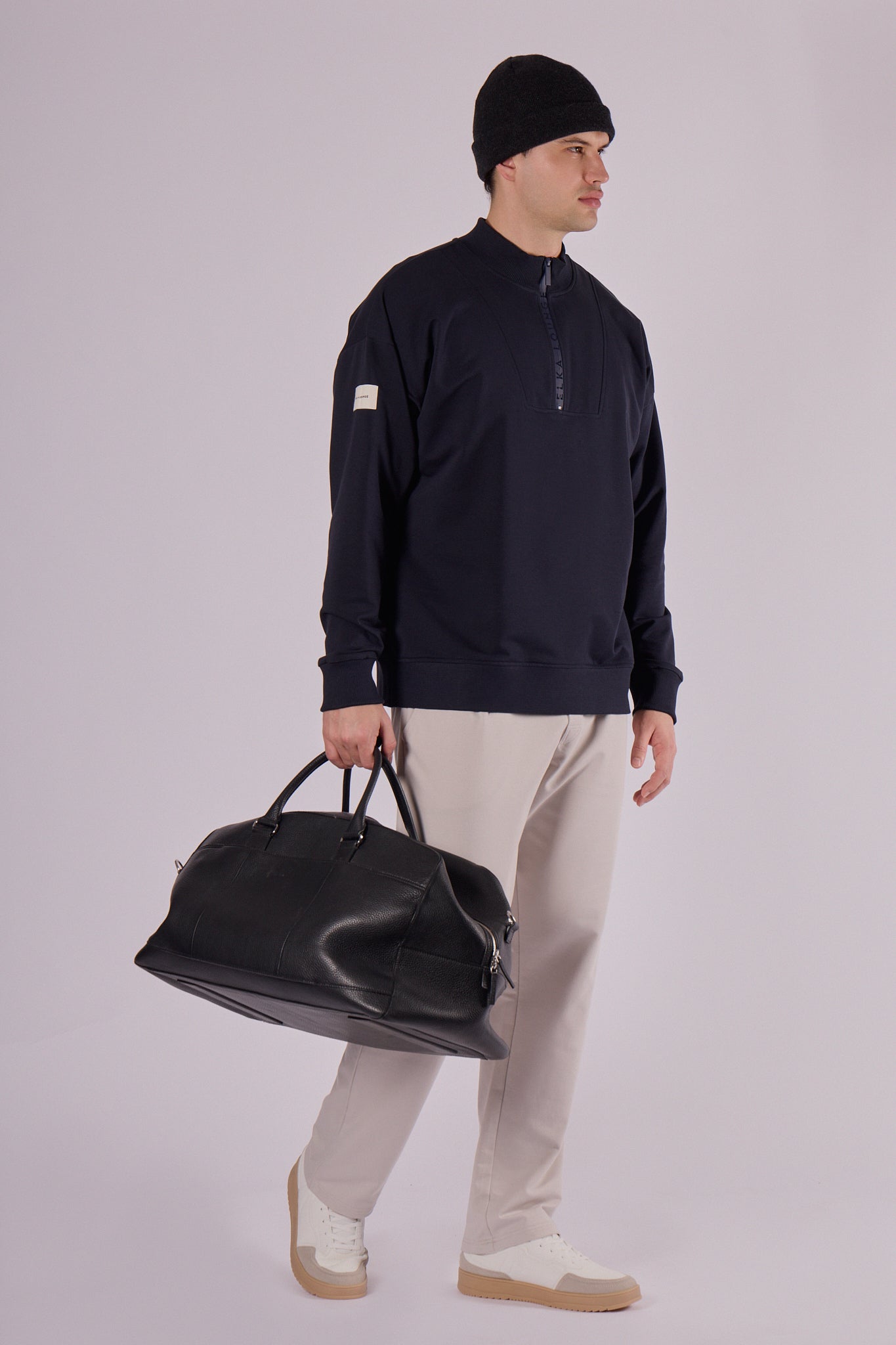 Pánská Mikina zip-up z biobavlny - Loose fit