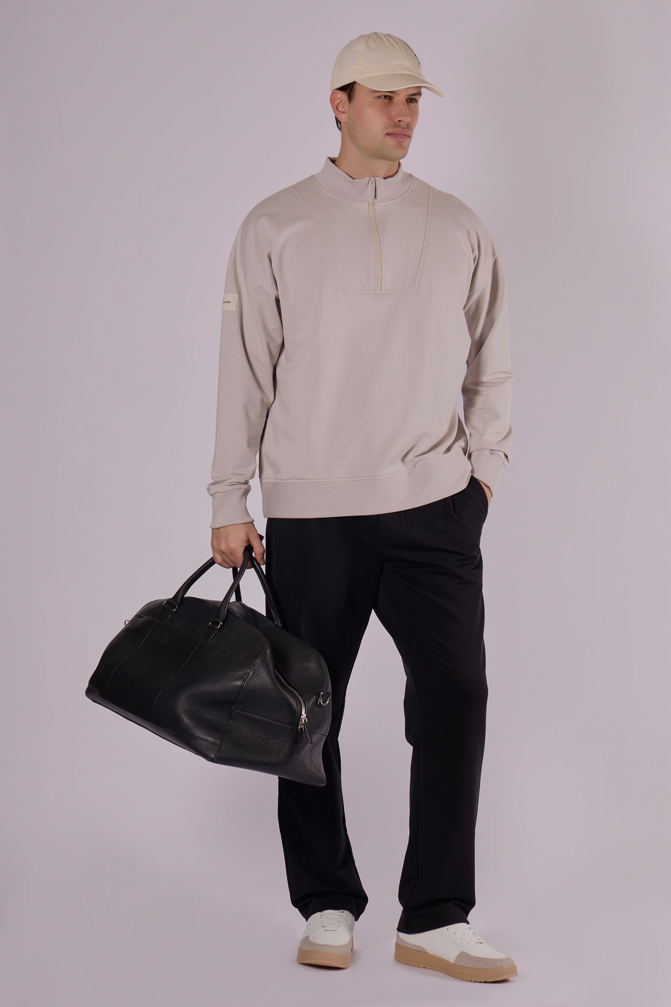 Pánská Mikina zip-up z biobavlny - Loose fit