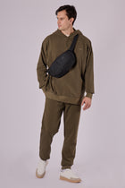 Men sweatpants organic cotton brushed - loose fit