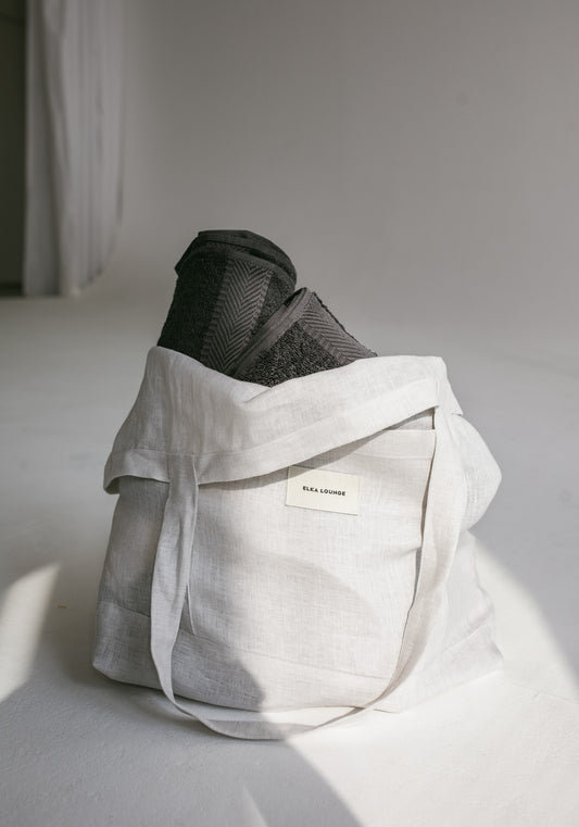 Linen bag Pearl gray