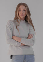 Dámská mikina High neck z biobavlny s rozparky - loose fit