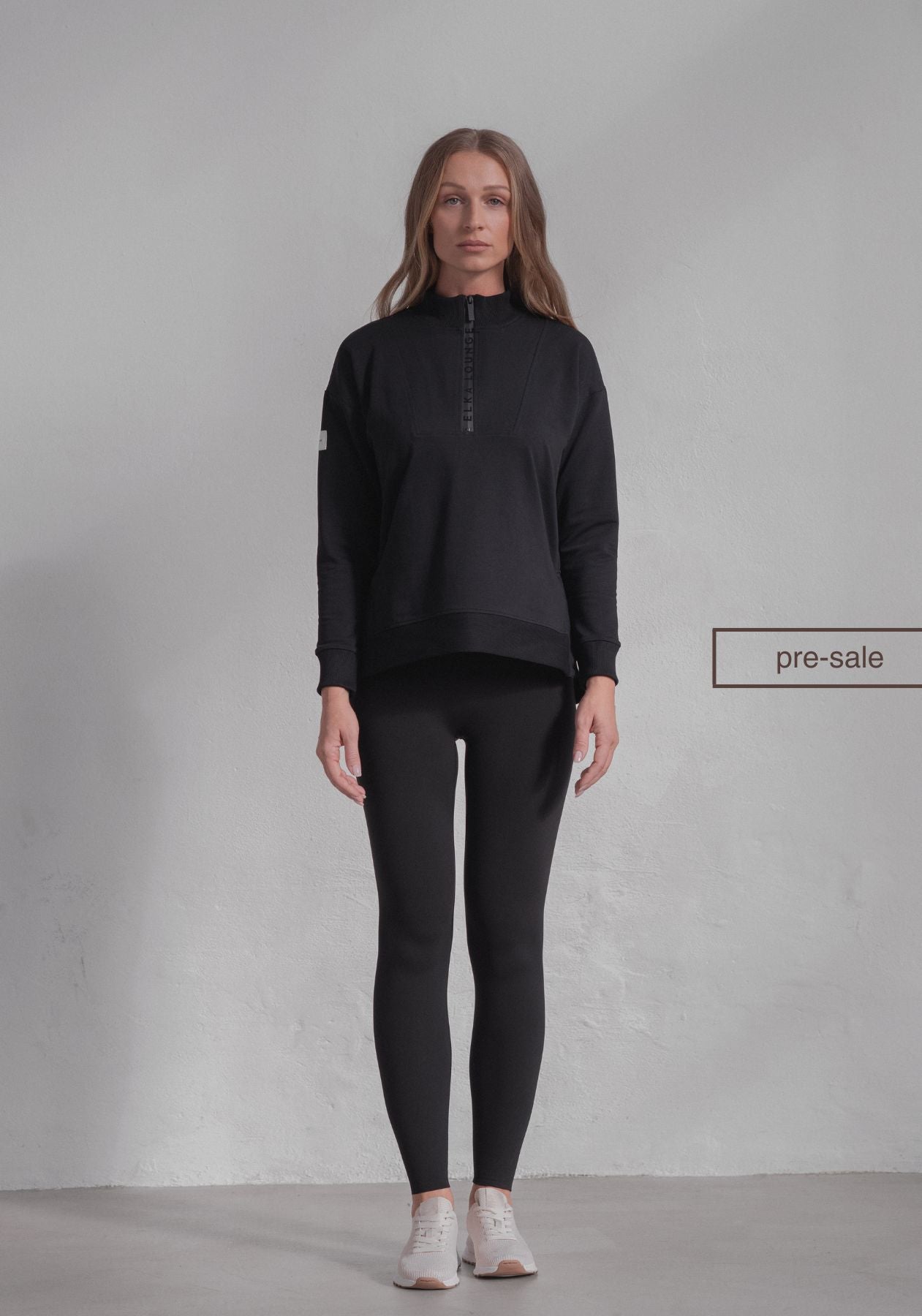 Women bluza Zip-up z bawełny organicznej Black - Loose fit