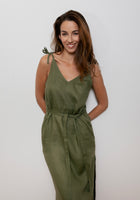 Women's linen long dress - loose fit 