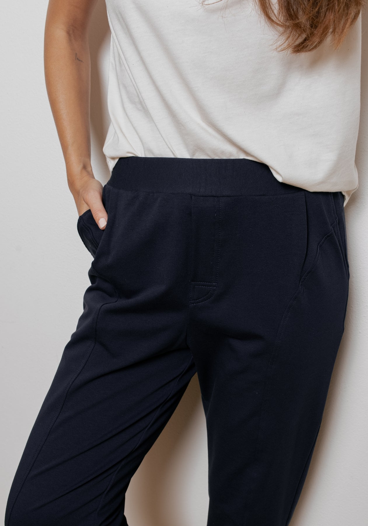 Women sweatpants organic cotton Deep blue - loose fit