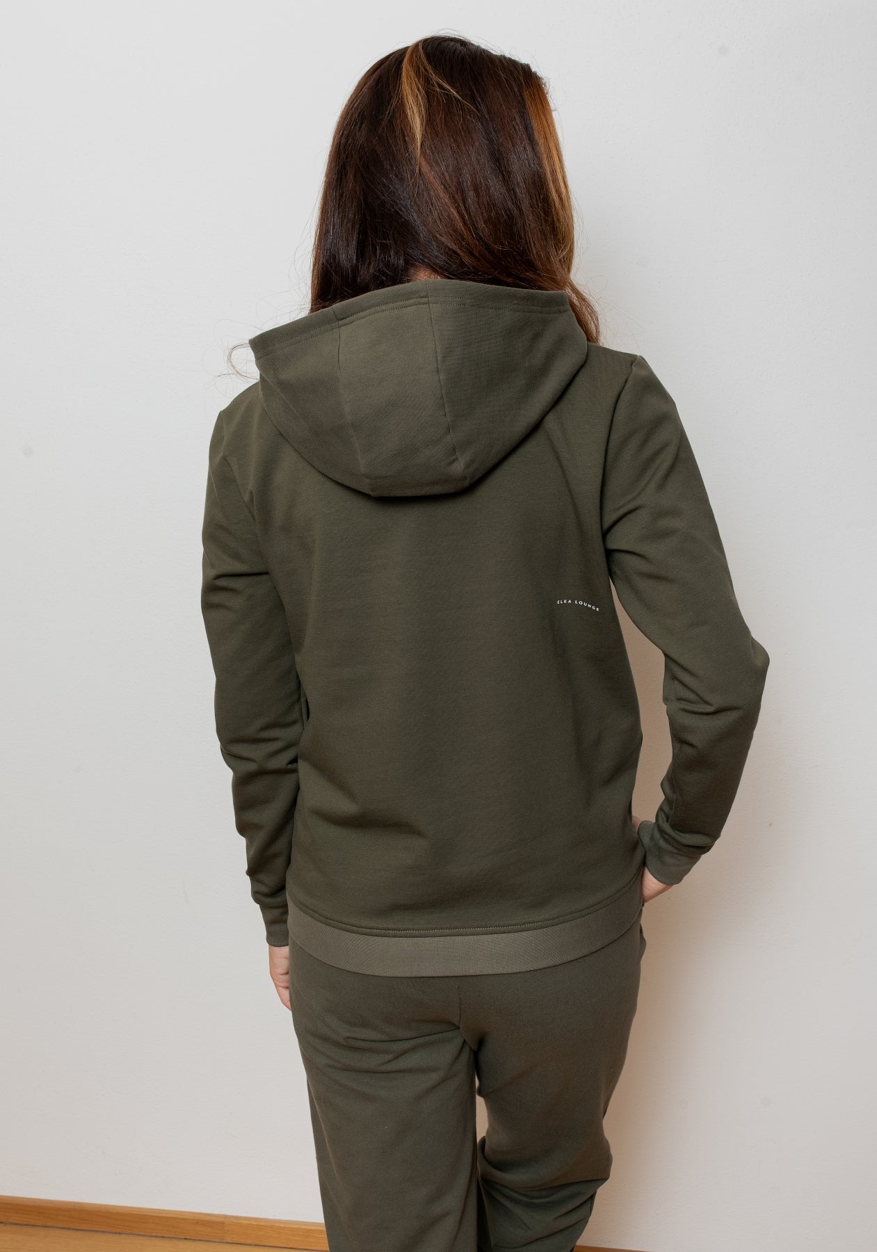 Women bluza bawełna organiczna Moss green brushed - regular update