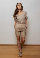 Dámský lněný zavinovací top - regular fit