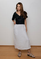 Dámský lněný zavinovací top - regular fit