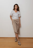 Dámský lněný zavinovací top - regular fit