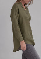 Women linen shirt - loose fit 