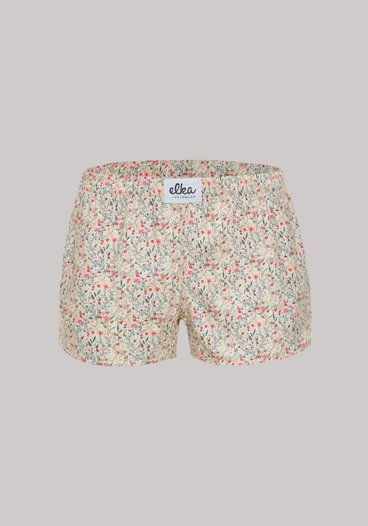 Women's shorts Beige with flowers