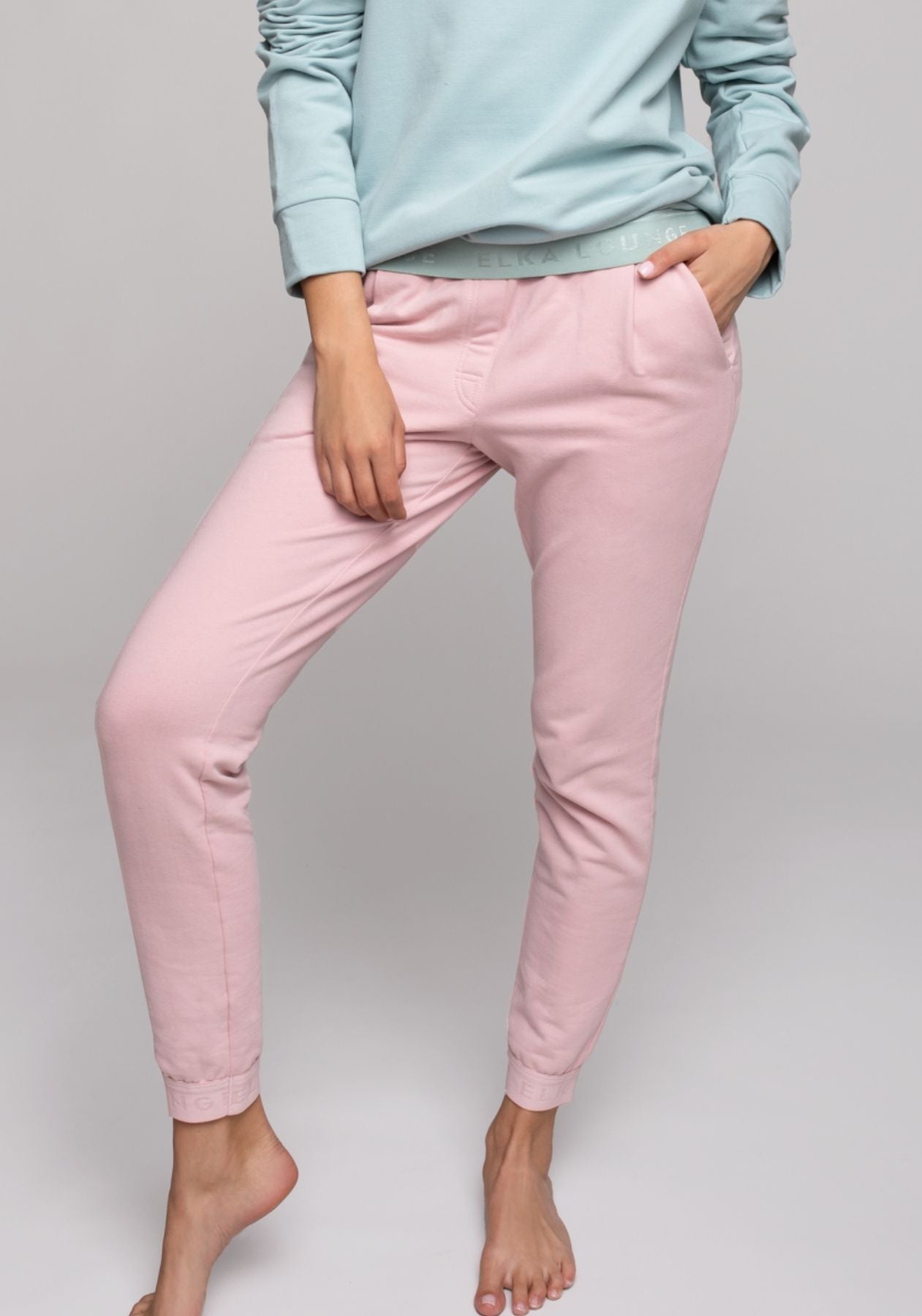 Dámské teplákové kalhoty z biobavlny Bailet slipper-Pink