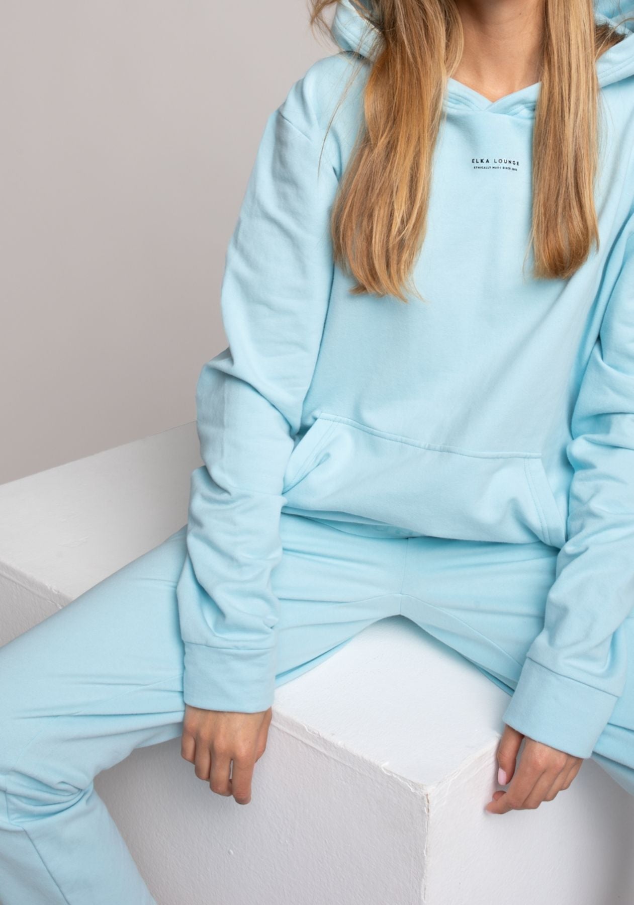 Women sweatpants organic cotton Sky blue