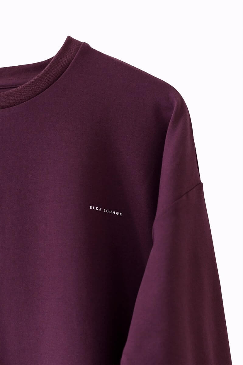Women Sweatshirt organic cotton Purple - Oversized