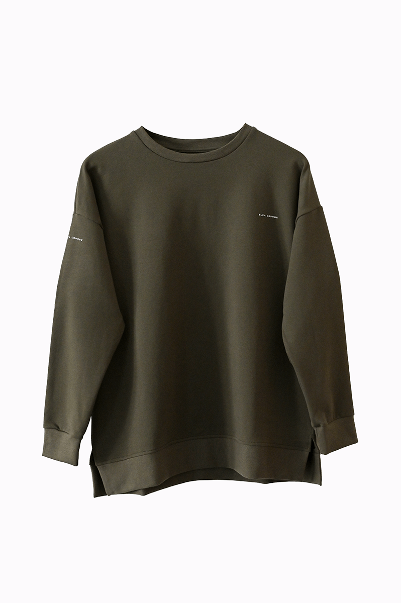 Dámská mikina bez kapuce z biobavlny brushed - Oversized