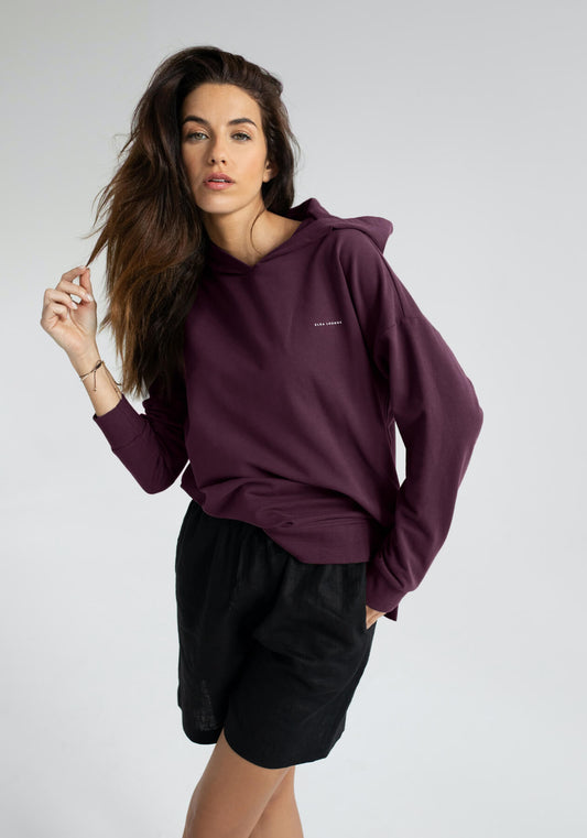 Women hoodie organic cotton Purple - Oversized
